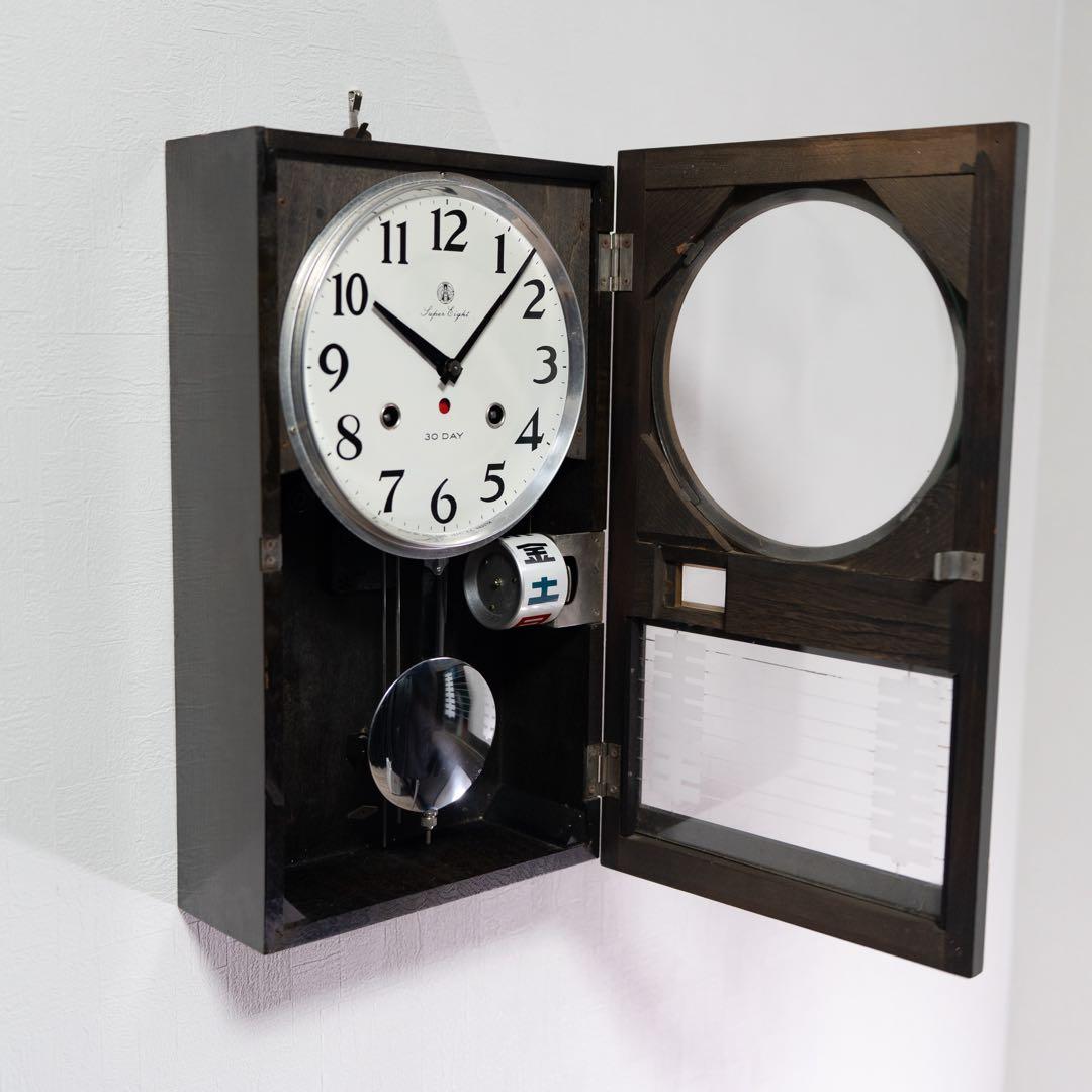 愛知時計　30日巻き　振り子時計　昭和レトロ　オーバーホール済　動作品