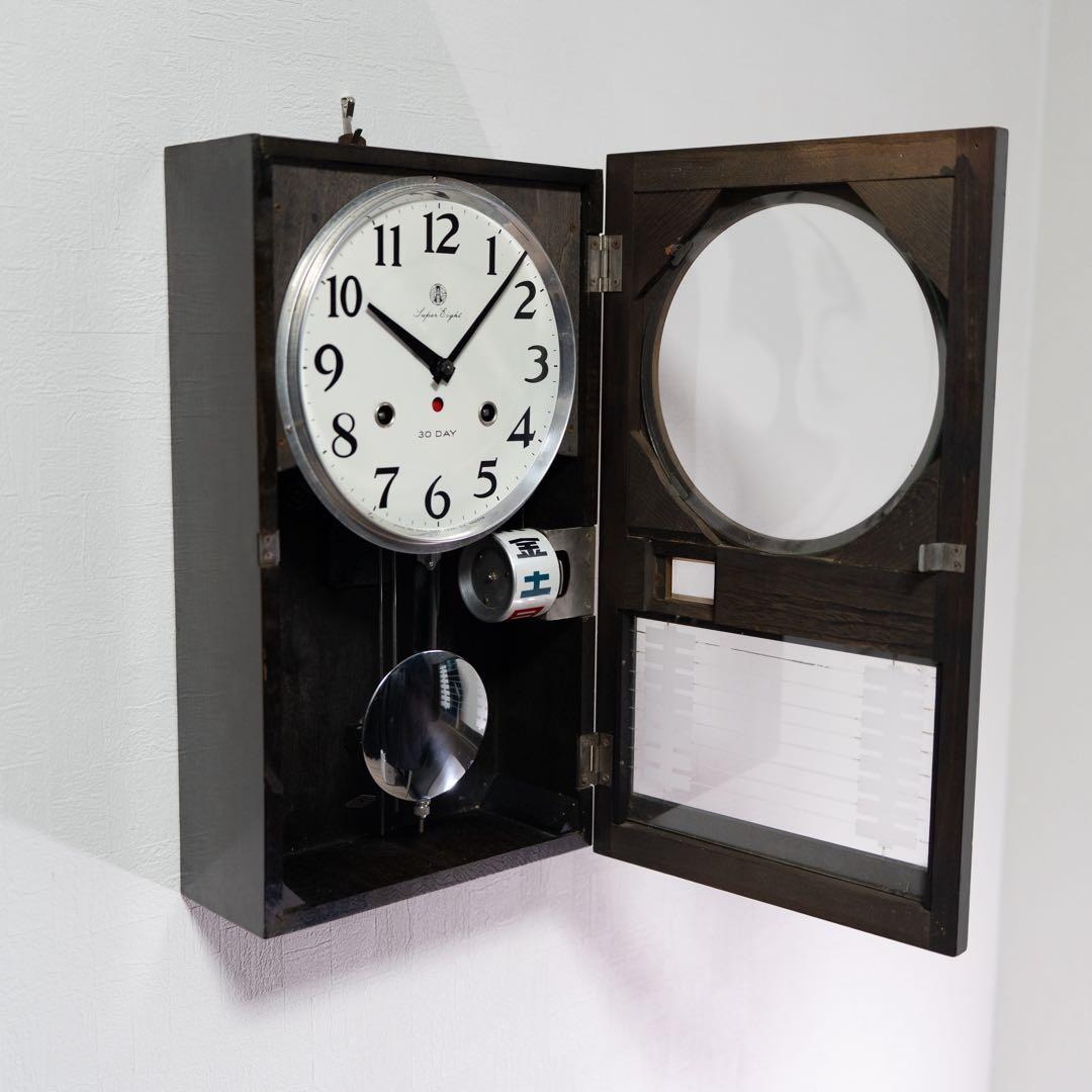 愛知時計　30日巻き　振り子時計　昭和レトロ　オーバーホール済　動作品