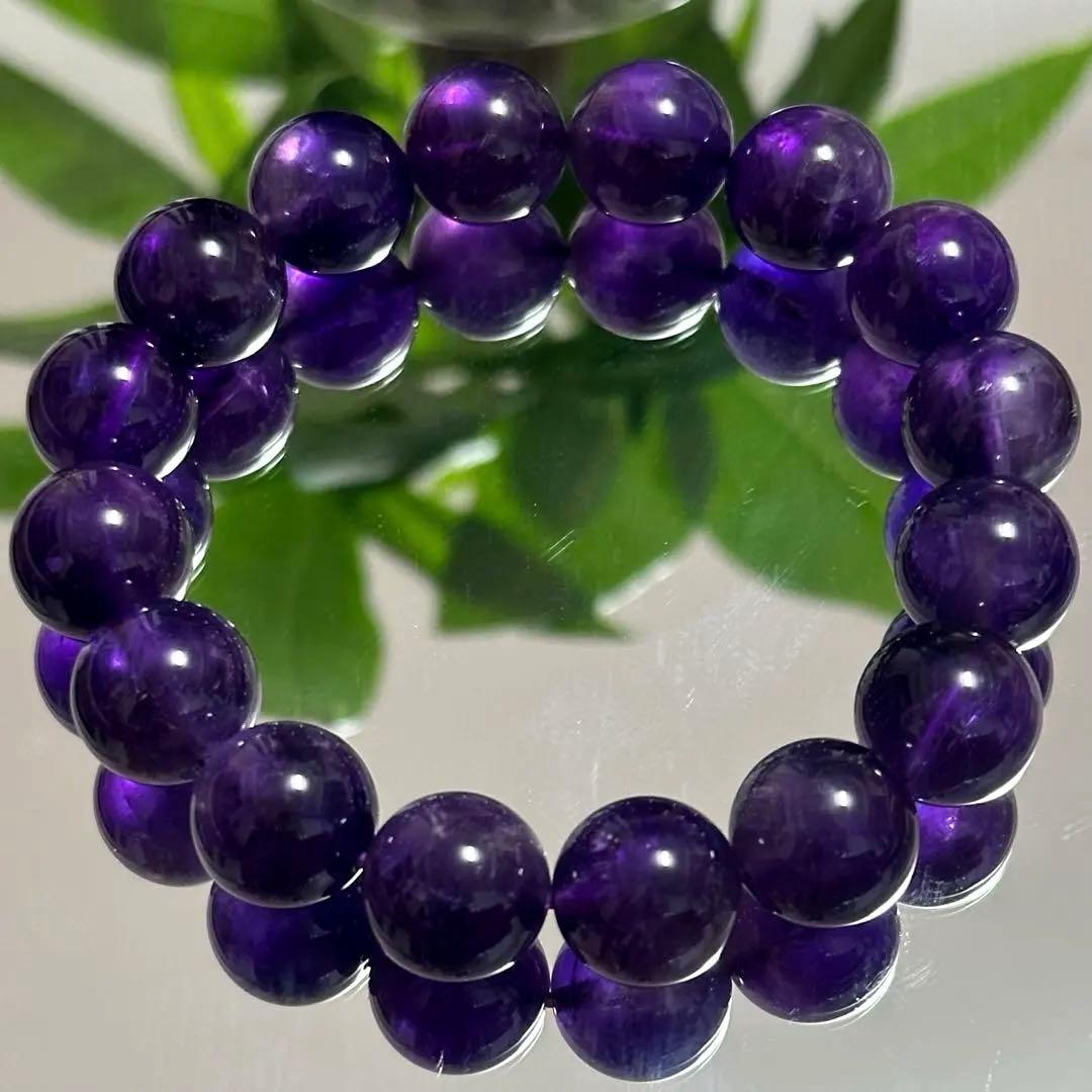 【希少】ウルグアイ アメジスト 11.5mmブレスレット 浄化 濃い 天然石 紫