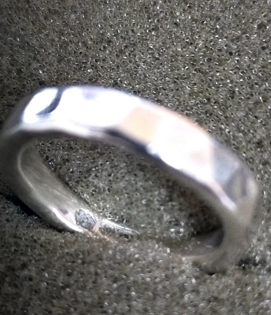 市松 silver シルバー 3連リング 16号