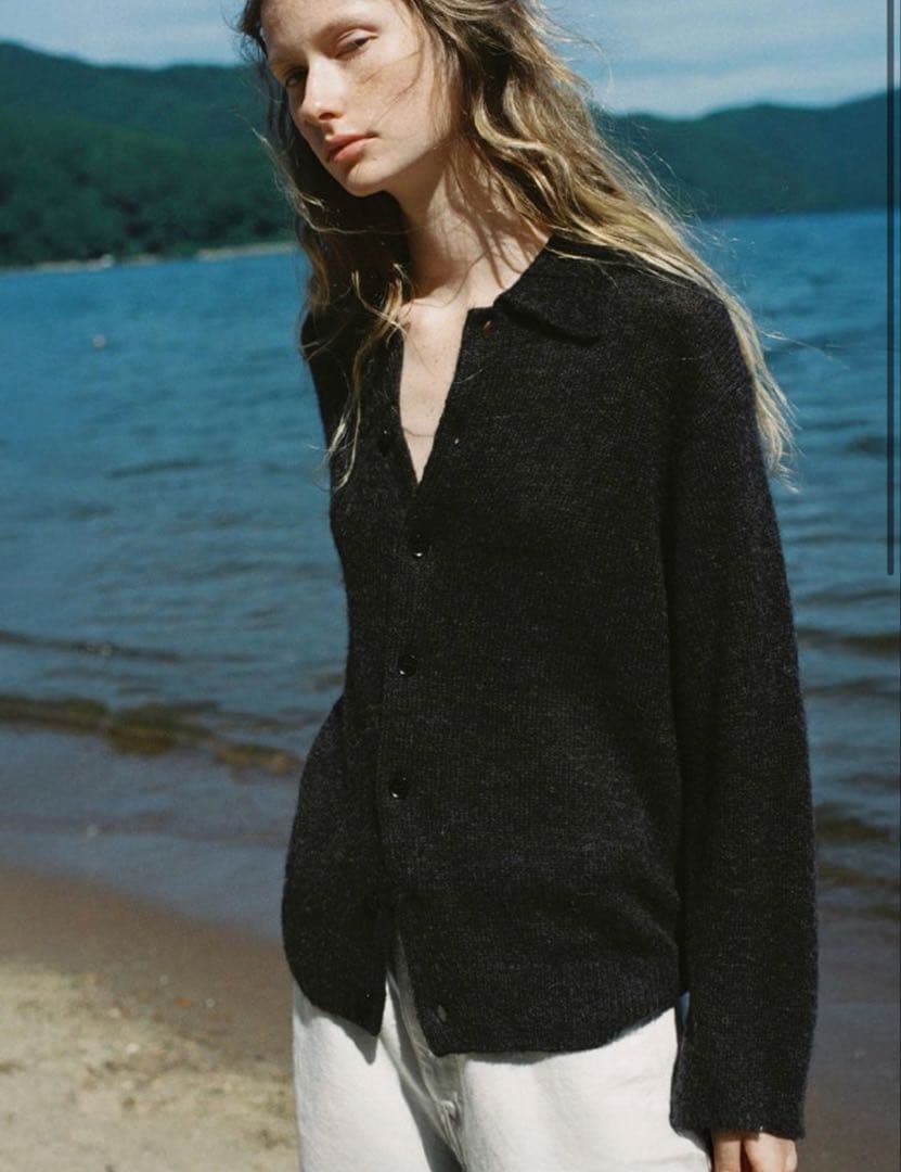 【LIDNM】25aw Alpaca Knit Shirt Cardigan