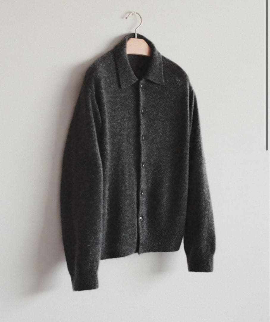 【LIDNM】25aw Alpaca Knit Shirt Cardigan