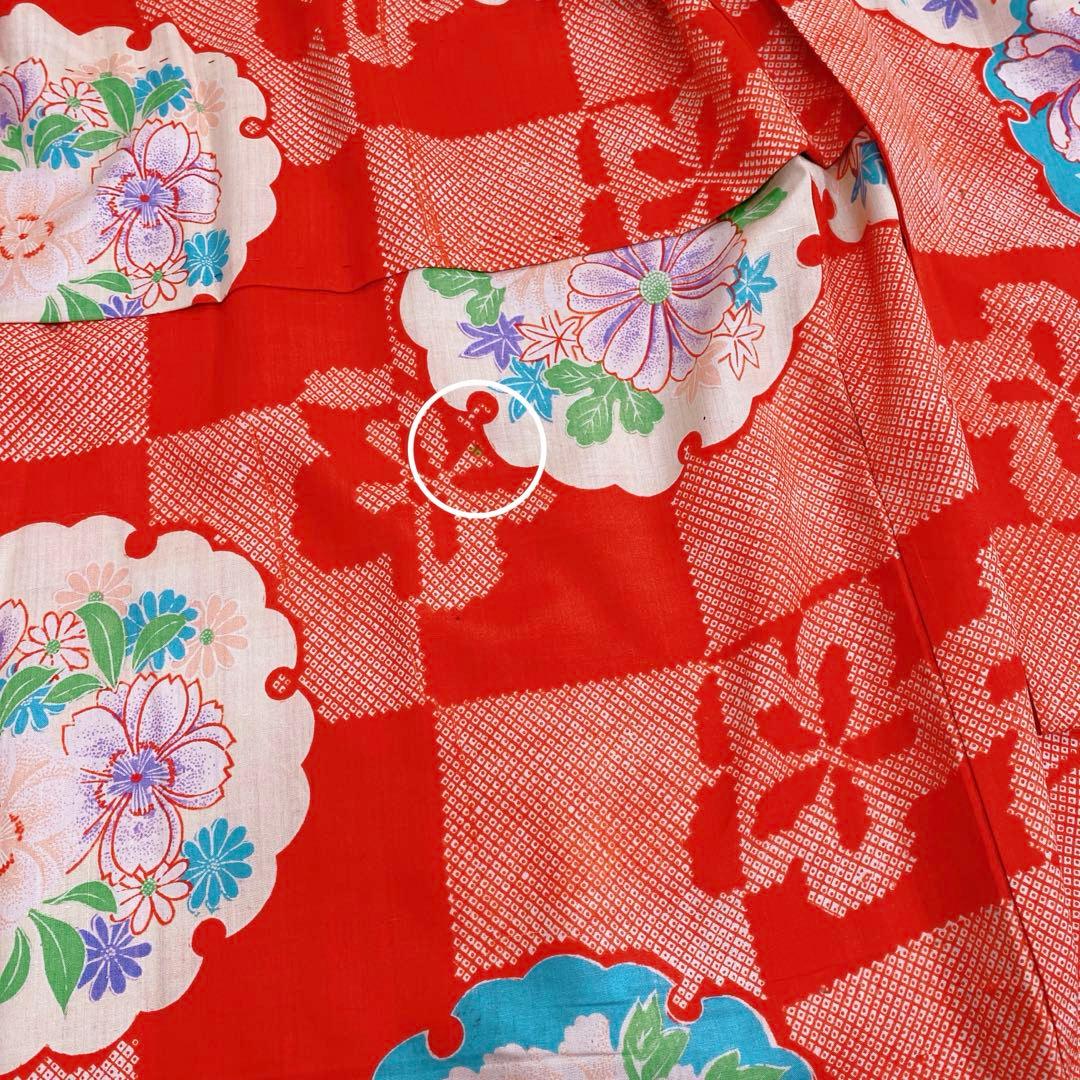 七五三 3歳 アンティーク 着物 作り帯 バッグ 草履 髪飾り セット