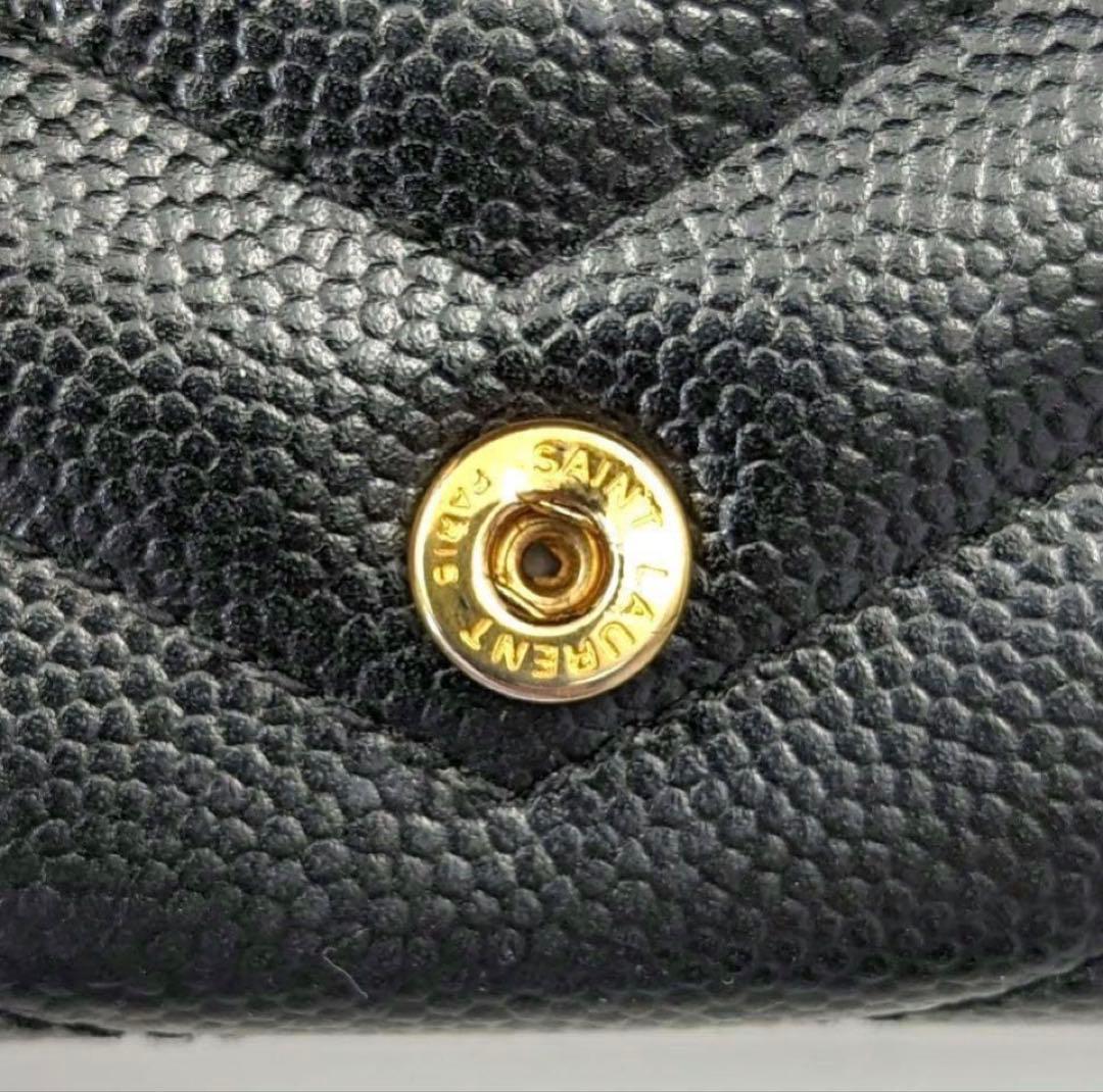 Saint Laurent サンローラン 三つ折り財布 キャビアスキン 匿名配送