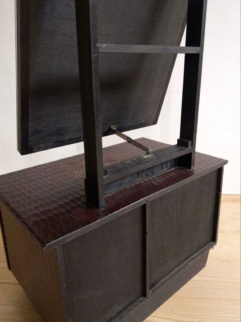 鏡台　ミラー　無垢材　彫刻　古道具　古家具　和家具　ビンテージ　アンティーク