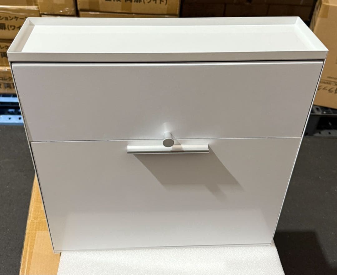 値下げ　アウトレット　隠せる調味料ラック 前が開く 完成品 (ホワイト)