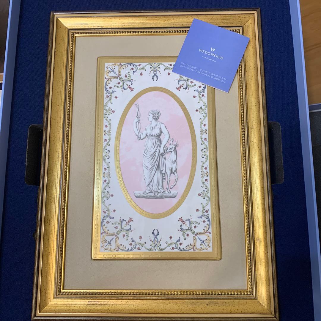 希少　元箱　ウェッジウッド ディアナ(ダイアナ)　プラーク　額　陶板　壁掛け