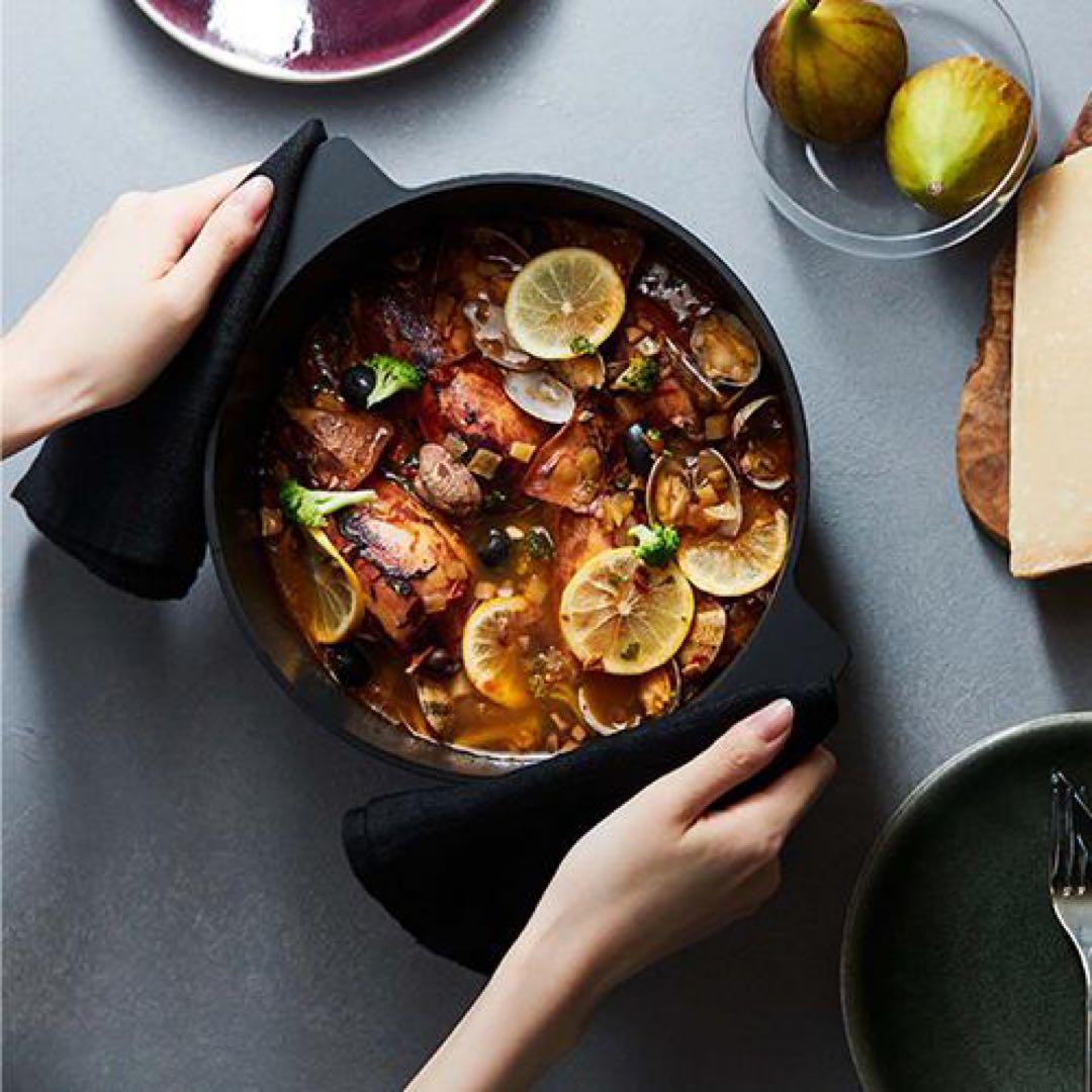 リンナイ／Rinnai 無水調理鍋■レジェロ 黒 22cm