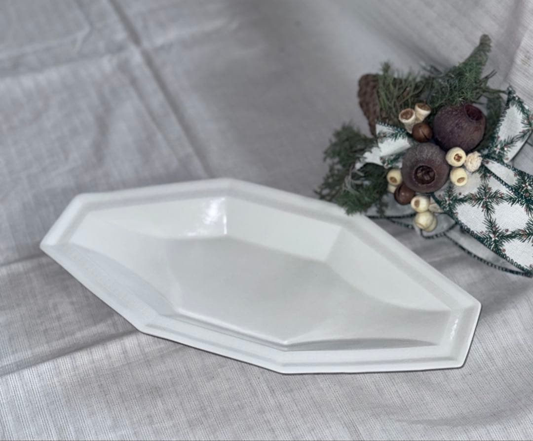 オクトゴナル 舟型 フランスアンティーク風 白磁器