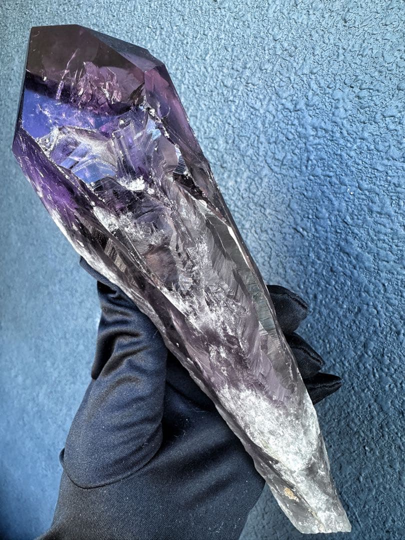 【rieページ】ロマネサイト虹アメジストナチュラルポイントワンドA1103