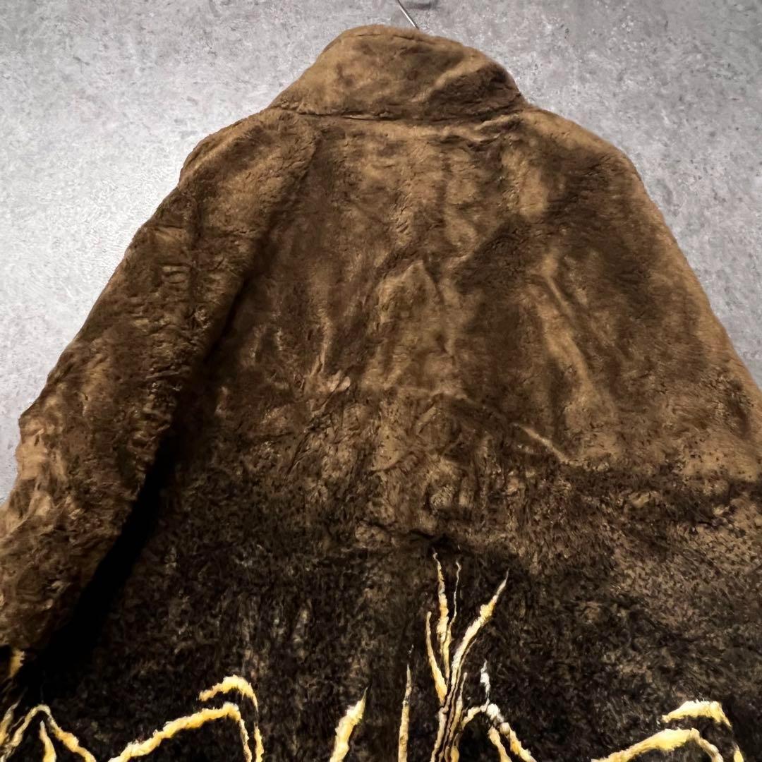 ☆US古着☆【子犬 アニマル柄 ボアフリース ジャケット】メンズ2XL程