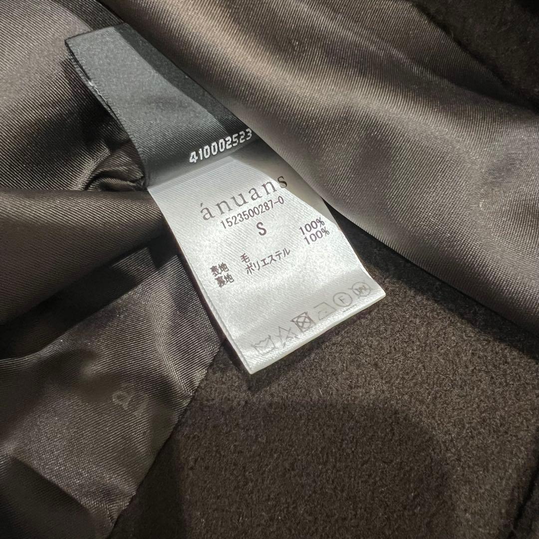 anuans アニュアンス ウールロングトレンチコート ブラウン S
