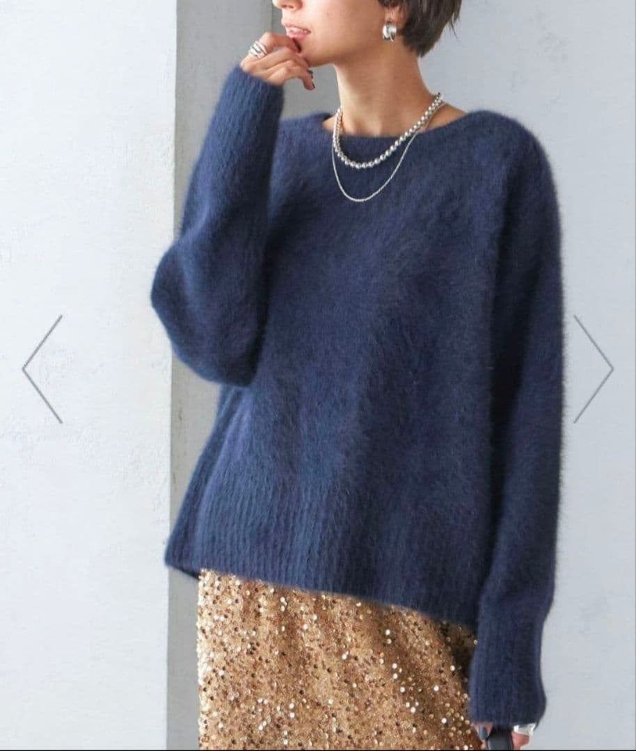 新品・未使用SHIPS　手洗い可能　FOX クルーネック プルオーバー　ネイビー