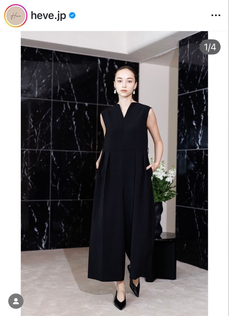 heve へイヴ　ハートネックオールインワン　ブラック　36