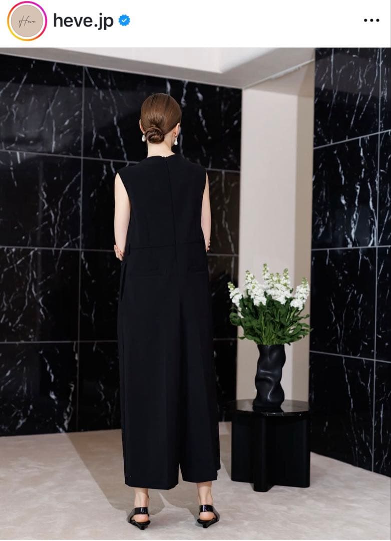 heve へイヴ　ハートネックオールインワン　ブラック　36