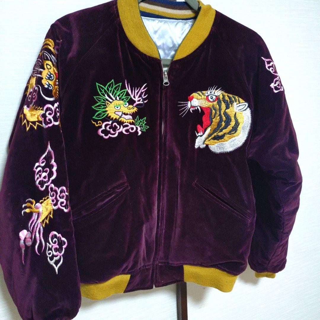 佐々木ページベルベット　キルティングリバーシブル スカジャン