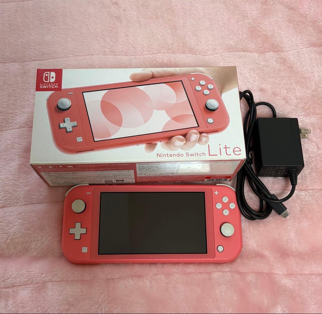 Nintendo Switch Lite ピンク 充電器、箱付き