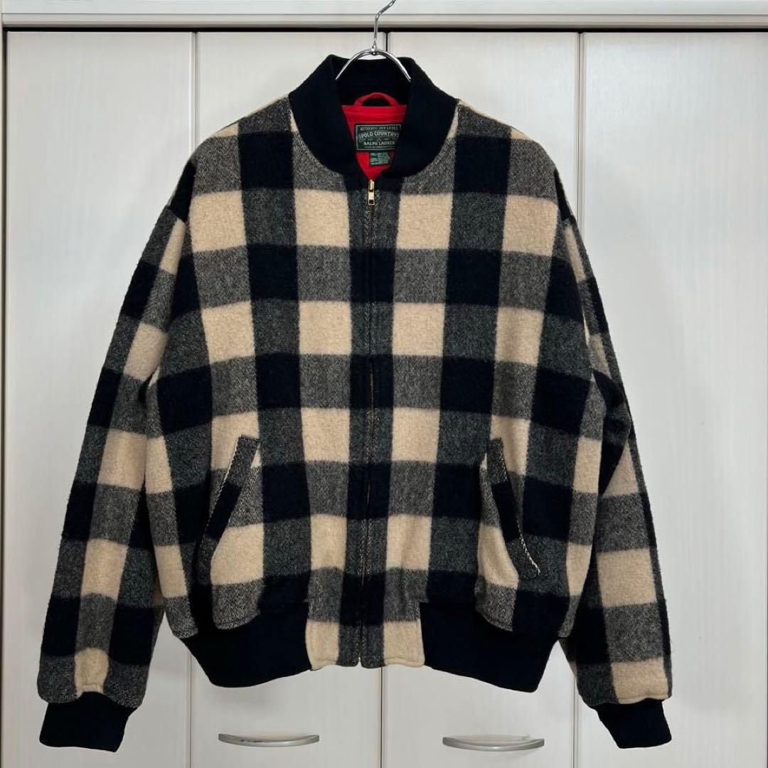 POLO COUNTRY RALPH LAUREN ブロックチェックブルゾン L
