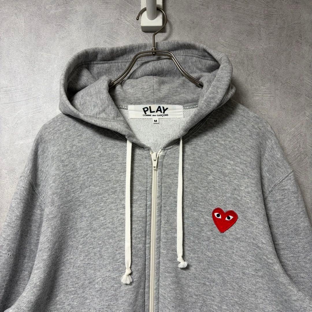 コムデギャルソン ジップ パーカー 長袖 グレー サイズM トップス