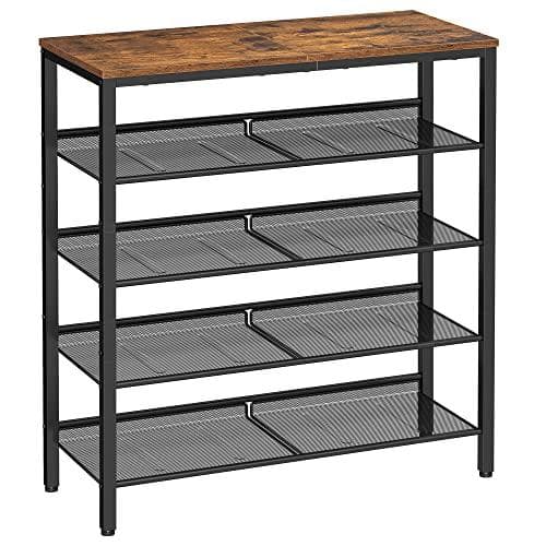 VASAGLE シューズラック 下駄箱 おしゃれ 省スペース 5段 大容量 木p