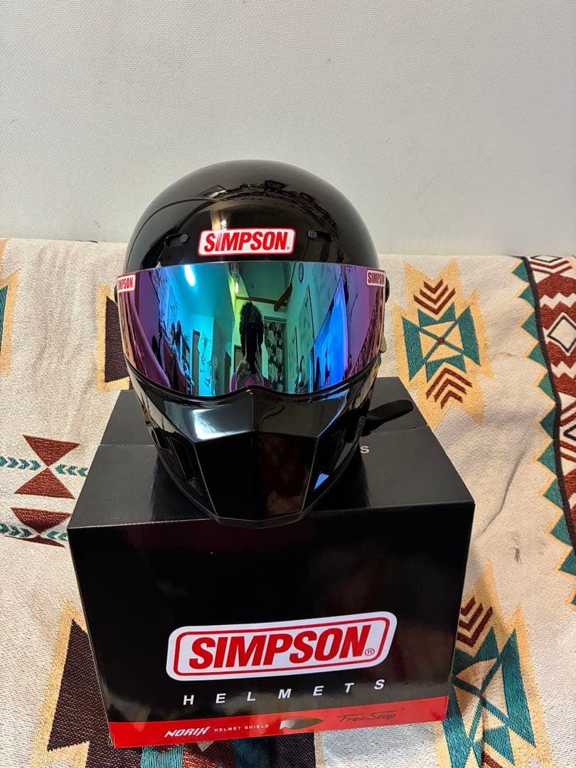 SIMSON フルフェイスヘルメット ブラック ミラーシールド