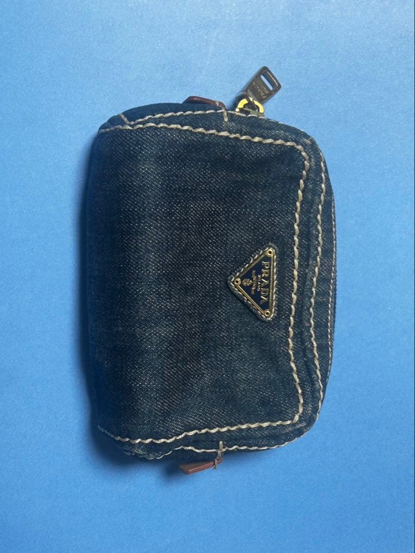PRADA デニムポーチ ネイビー