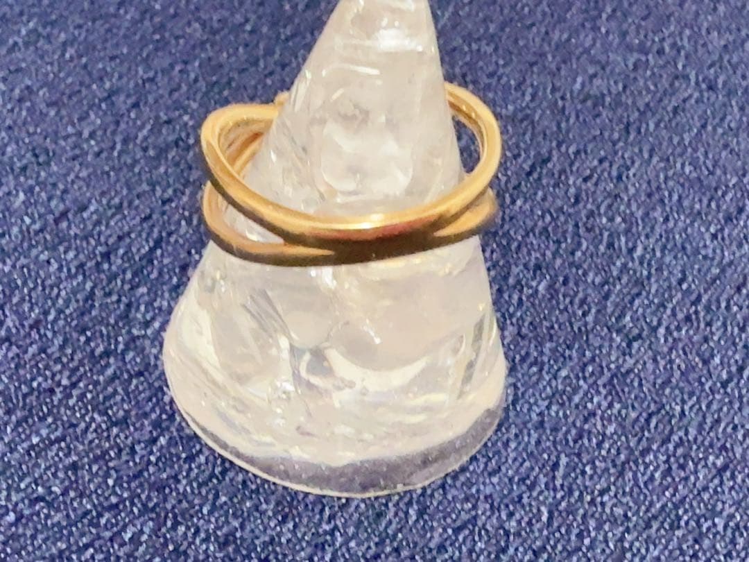 K18 ダイヤモンド0.05ct デザインリング 4°C ゴールド 18金 3石