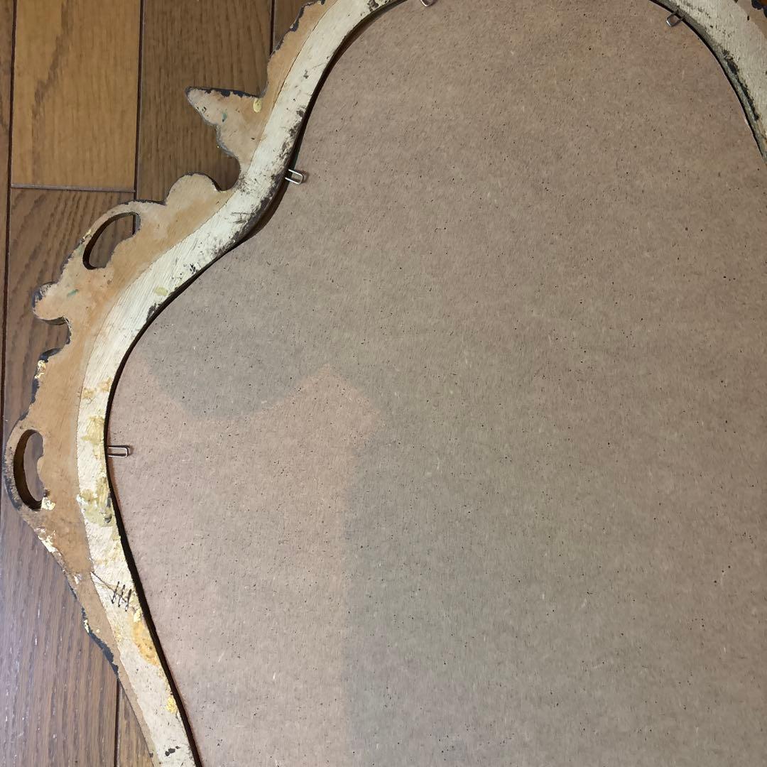 ⚠️特定月末配送　美品イタリア壁掛ミラー　ロココウォール鏡　アンティーク　ゴールド