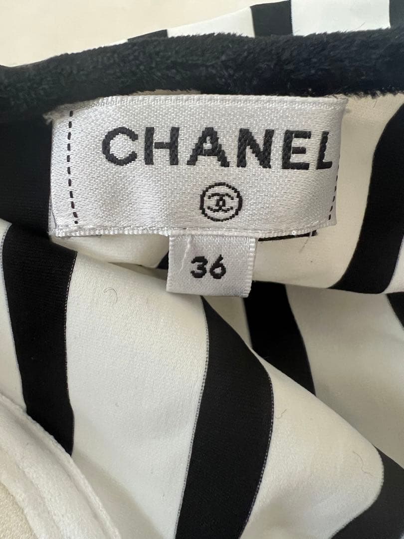 CHANEL シャネル　水着　ストライプ　36