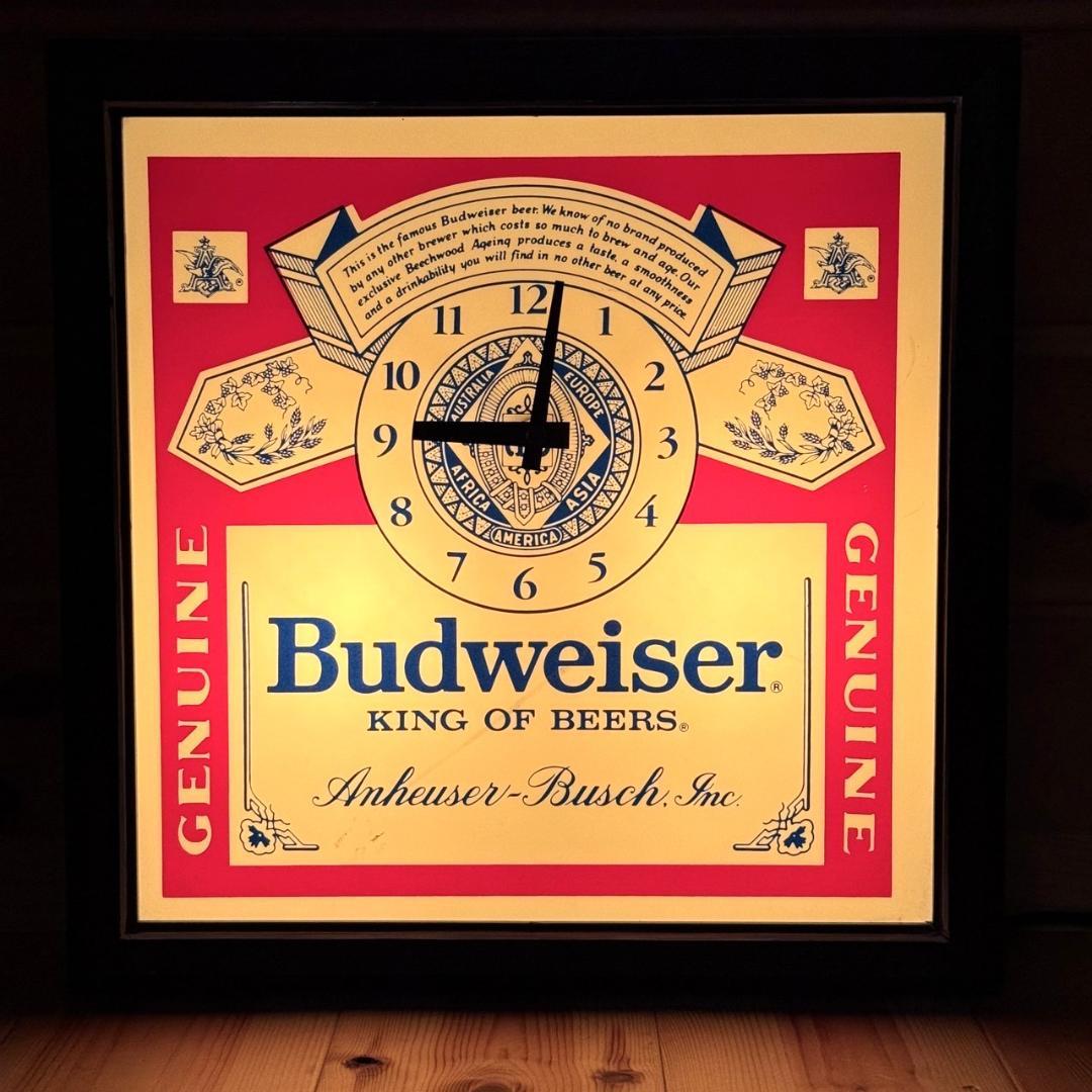 Budweiser バドワイザー ビンテージ 時計 壁掛け時計 ライト ランプ