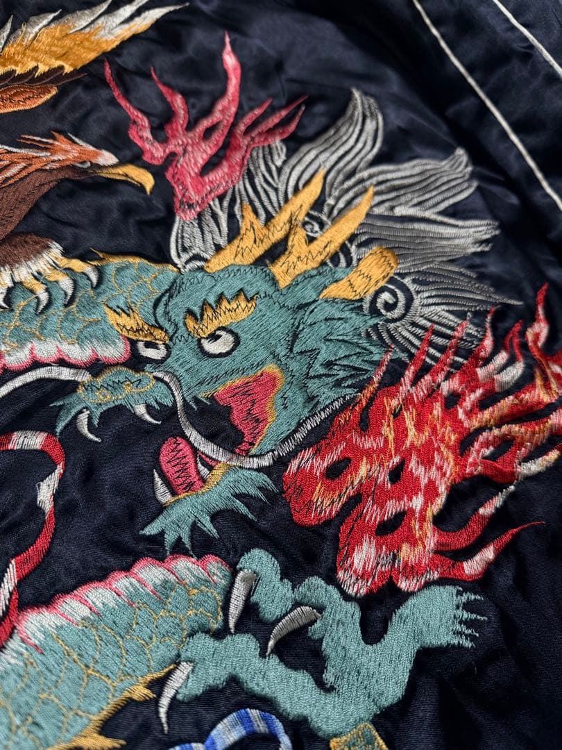 美品 ２面用 テーラー東洋 龍 日本限定 スカジャン vintage サテン