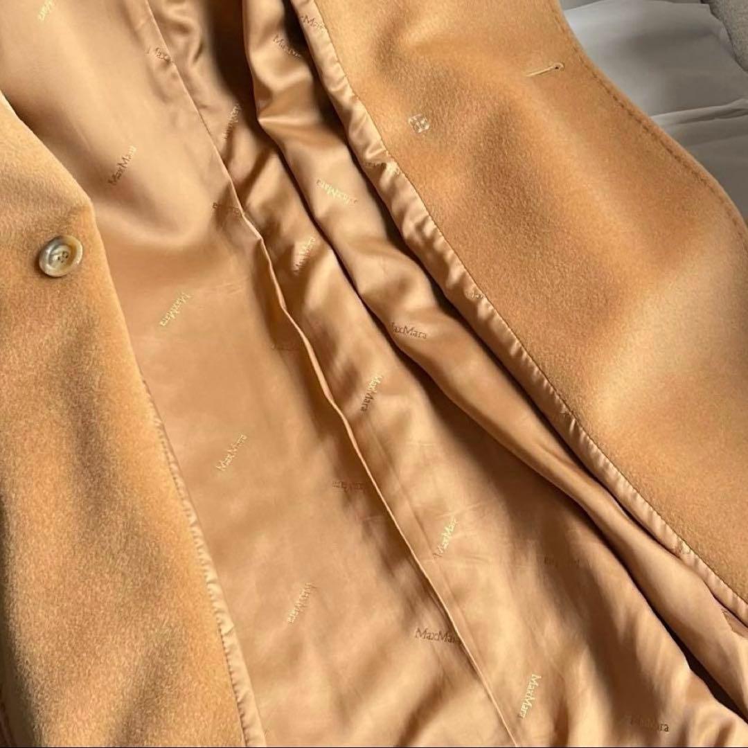 maxmara 白タグ ベージュ ダブルブレスト ロングコート