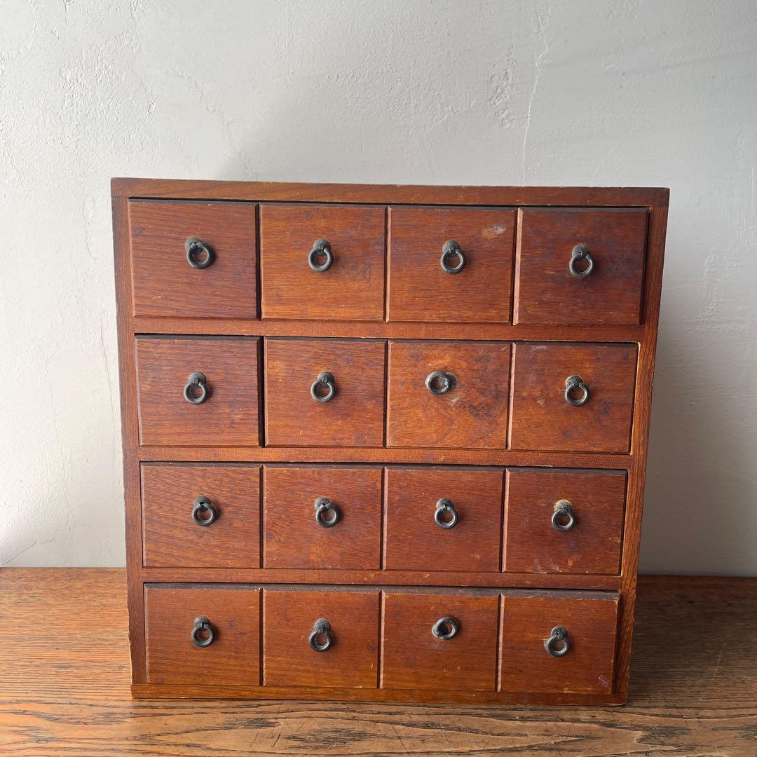 木製　引き出し　薬棚　薬箪笥　アンティーク風　レトロ