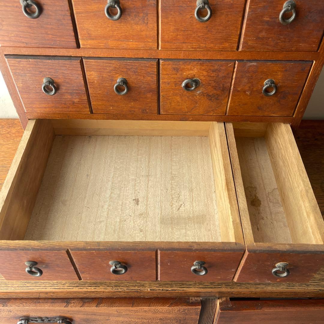 木製　引き出し　薬棚　薬箪笥　アンティーク風　レトロ