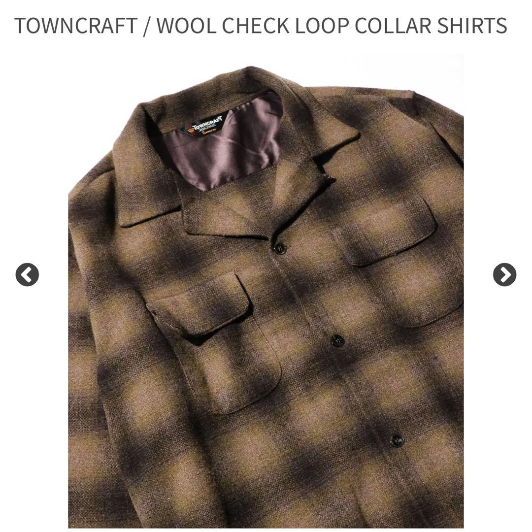 さ*ず様 TOWNCRAFT /WOOL CHECK LOOP COLLAR S