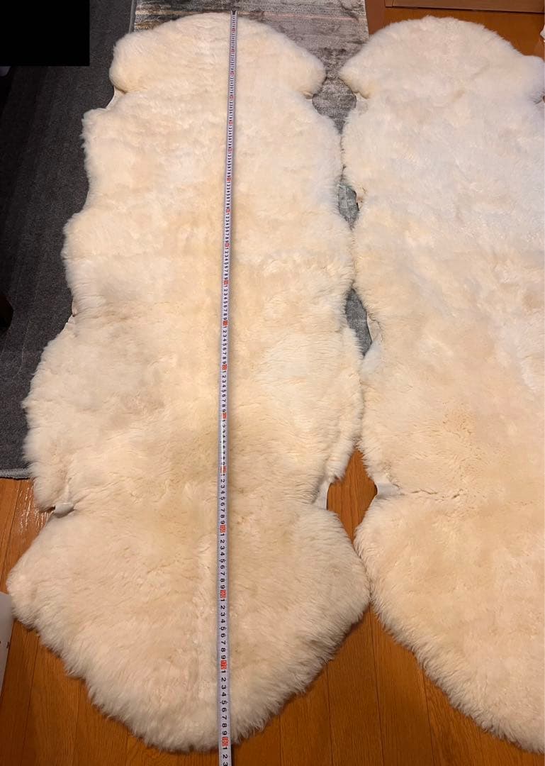 ムートンラグ　シープスキン　ムートン　ムートンマット　二匹物　二枚セット　2匹物