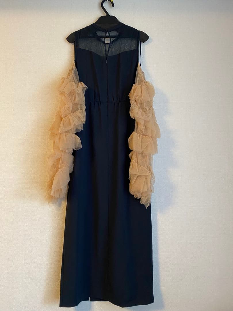 【美品】ANDRESED detached sleevedress ネイビーS