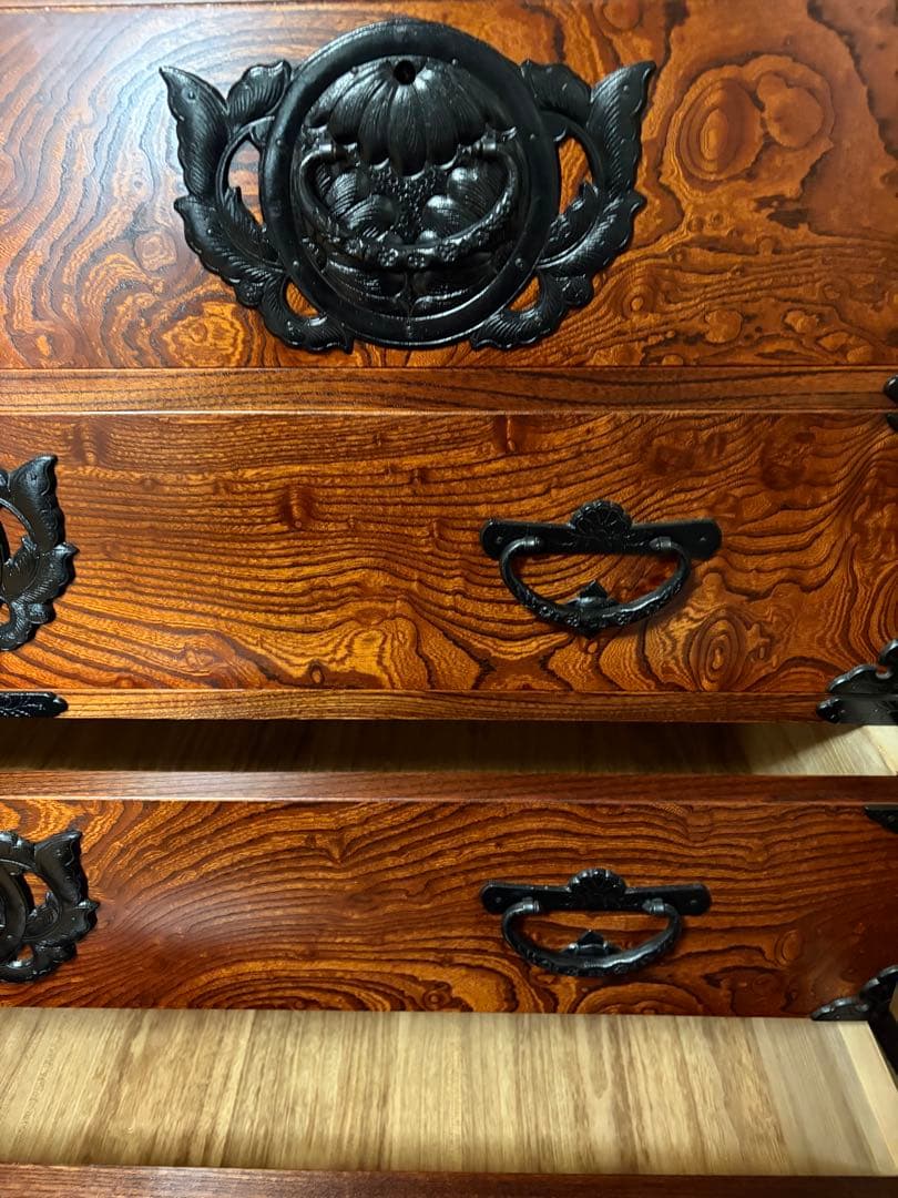 岩谷堂箪笥 アンティーク民芸品 収納箪笥 チェスト 整理ダンス鍵あり民芸家具