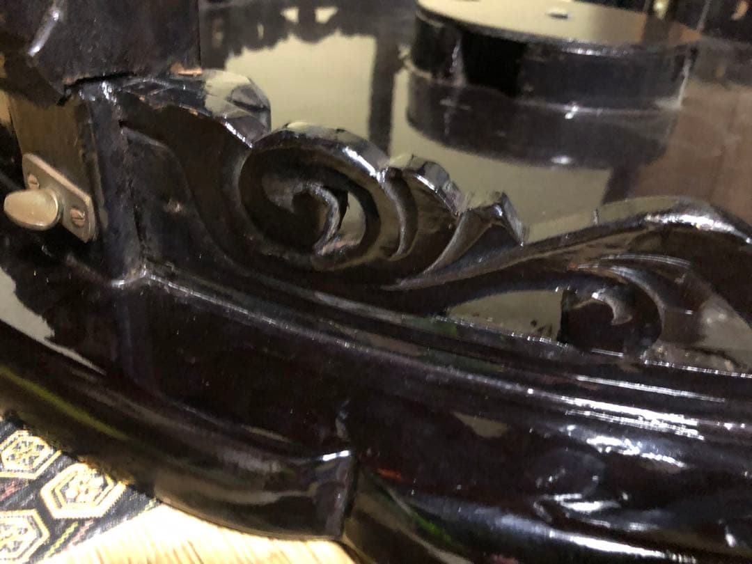 美品！豪華な螺鈿細工の李朝円卓折り畳み式 検古民家李朝家具民芸家具ソバンちゃぶ台