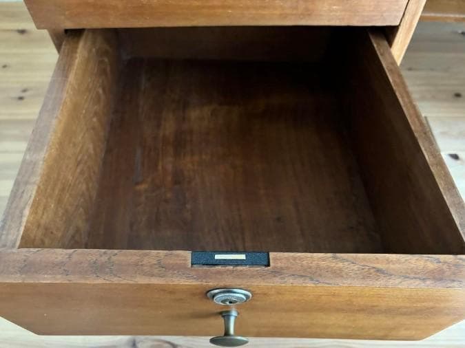 月末セール！北欧ヴィンテージチーク両袖デスク チーク素材　アンティーク書斎デスク