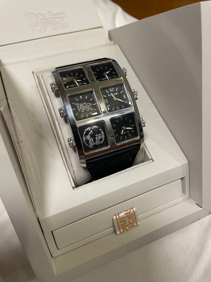 ice Link 多面時計 シルバー ブラック