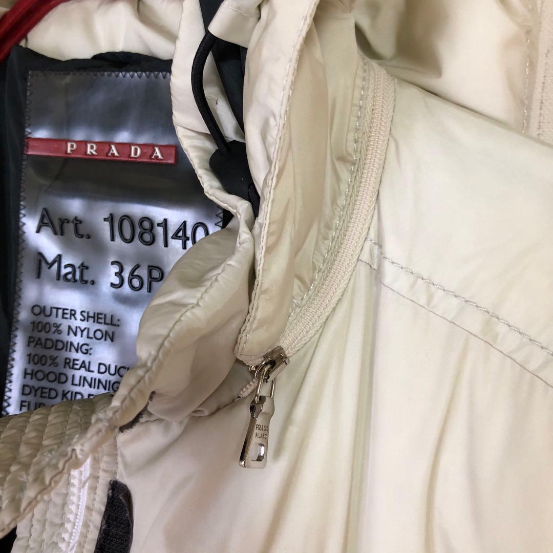 PRADA SPORT【プラダ 】 ロングダウンコート 赤ロゴ