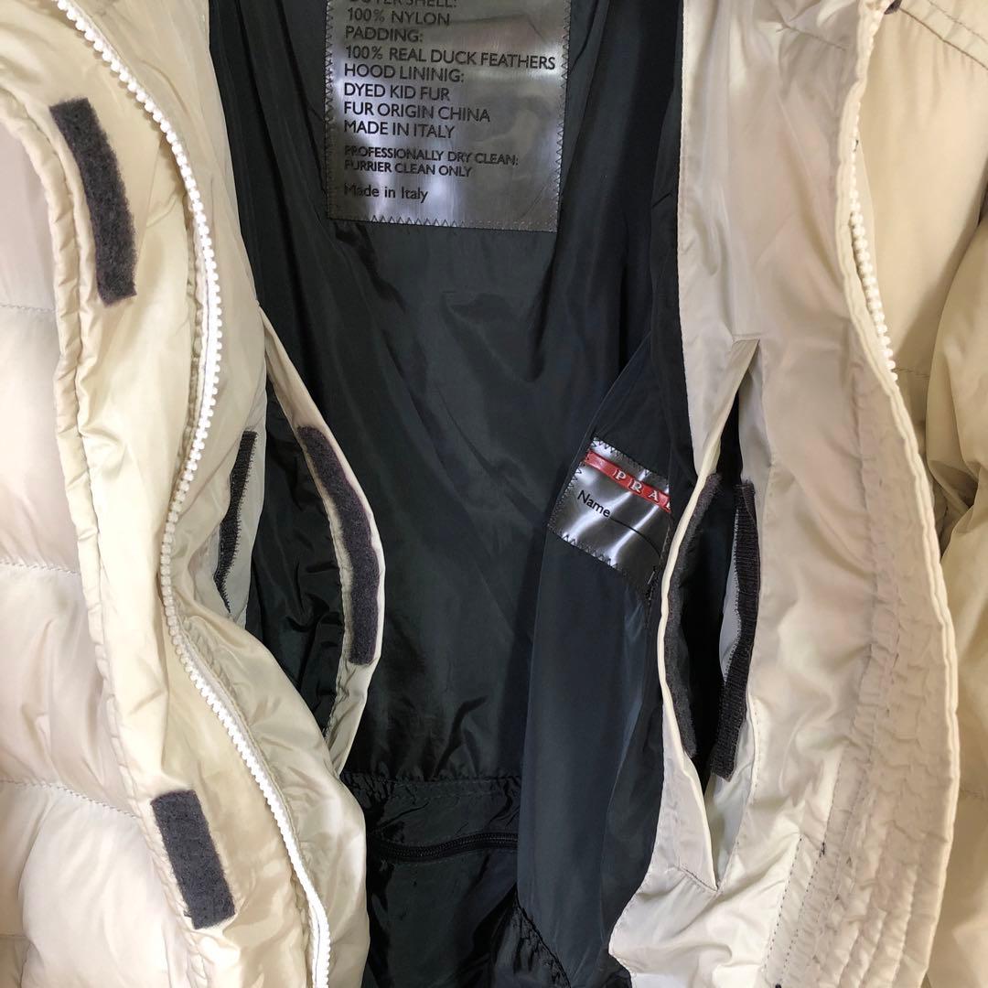 PRADA SPORT【プラダ 】 ロングダウンコート 赤ロゴ