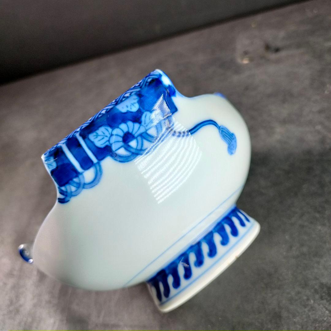 C14-4/平戸焼/在銘/染付三方巻小丼10客/共箱/小鉢/茶碗/懐石料理