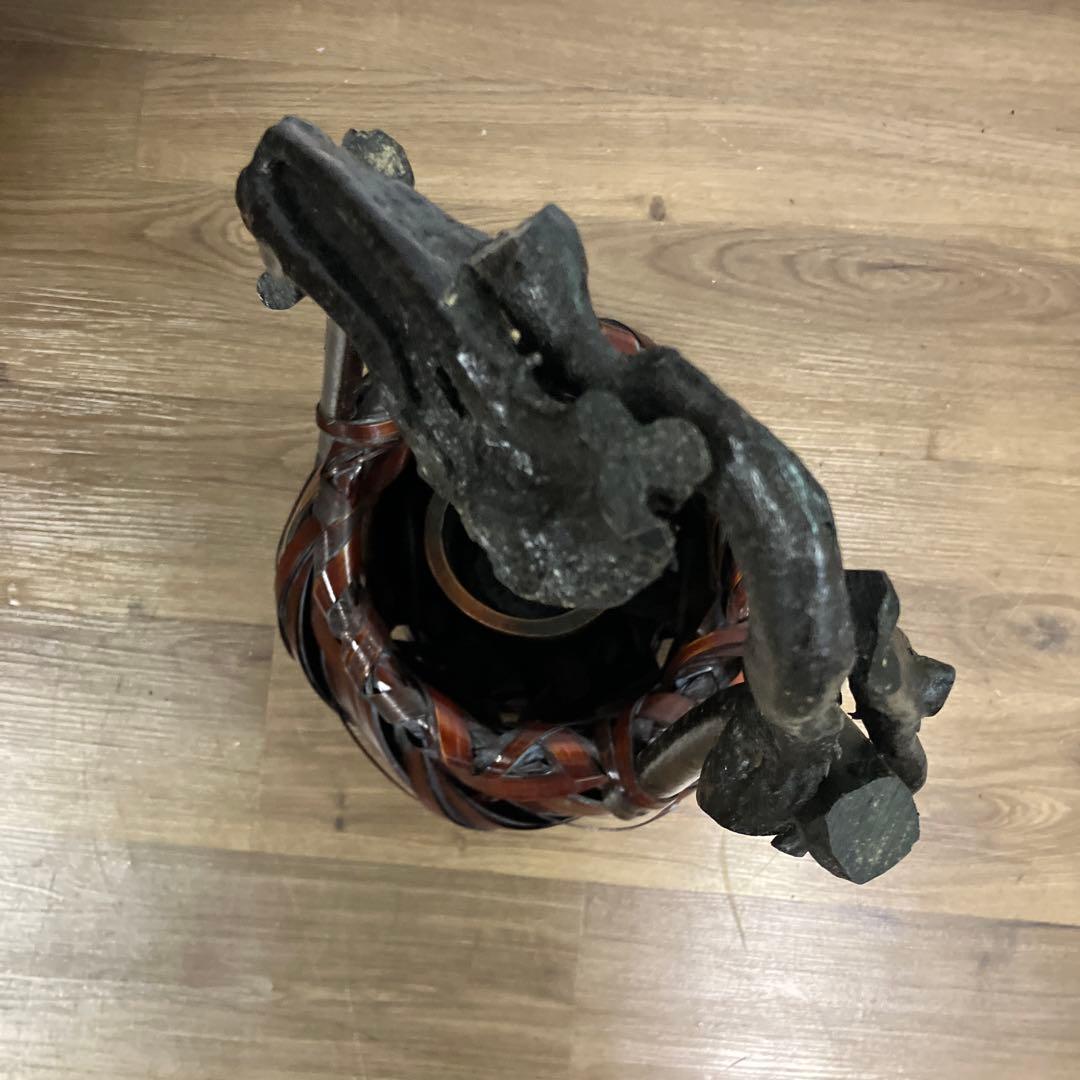 B-壁 竹編み 花瓶 籠 伝統工芸 手編み インテリア 銘入り 和風 花入れ