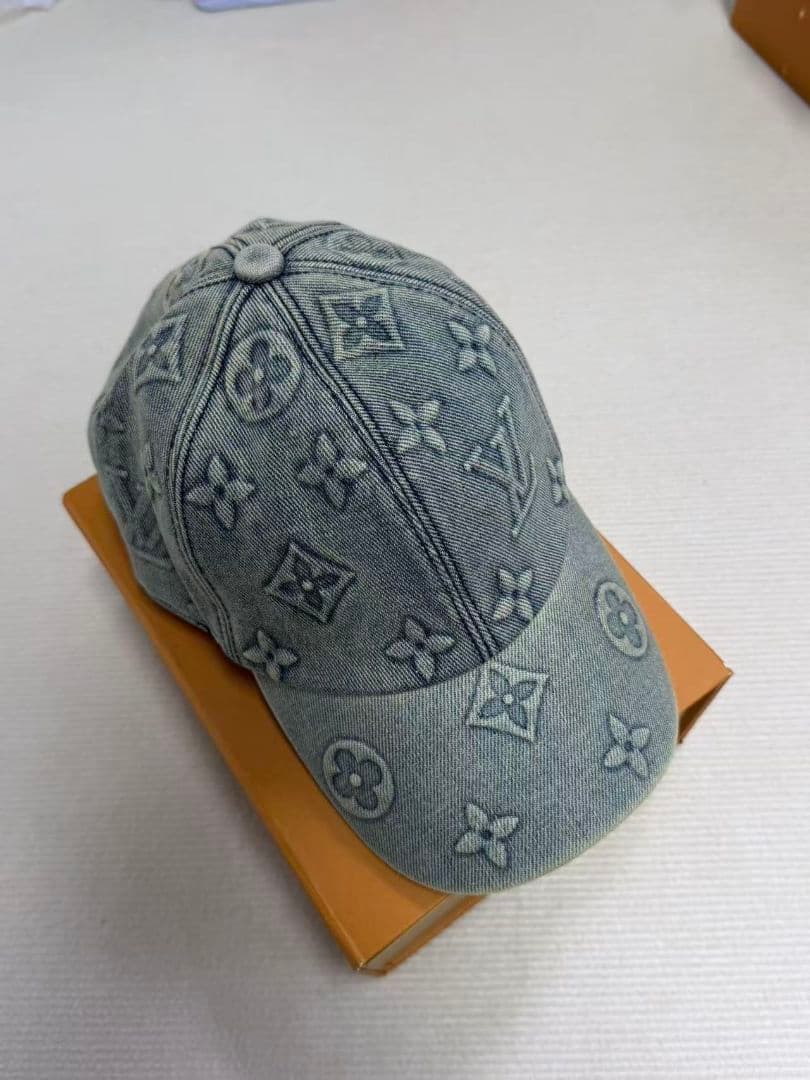 極美品 男女兼用 LV ウォッシュドデニム ベースボールキャップ