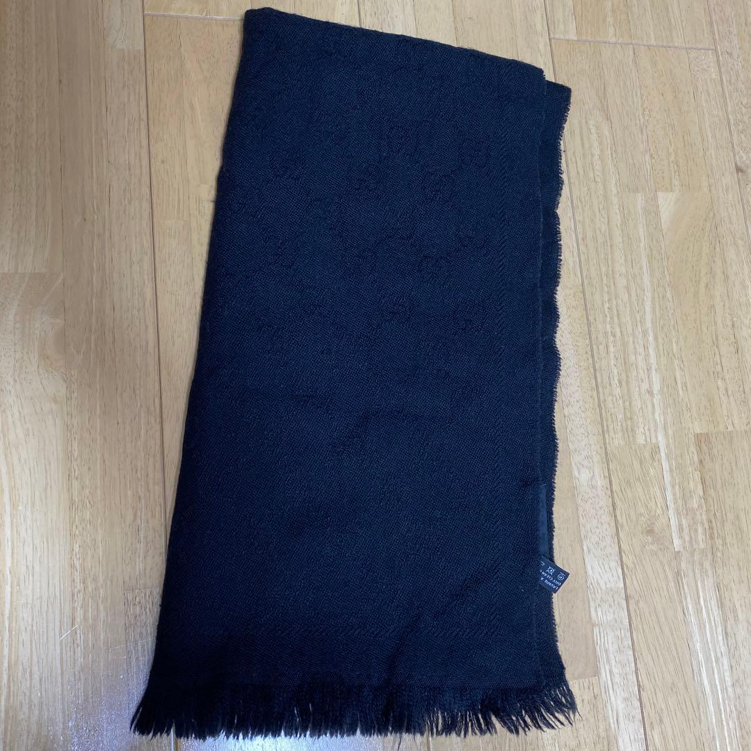 Y*N様 GUCCI グッチ GG柄 マフラー メンズ レディース　黒色