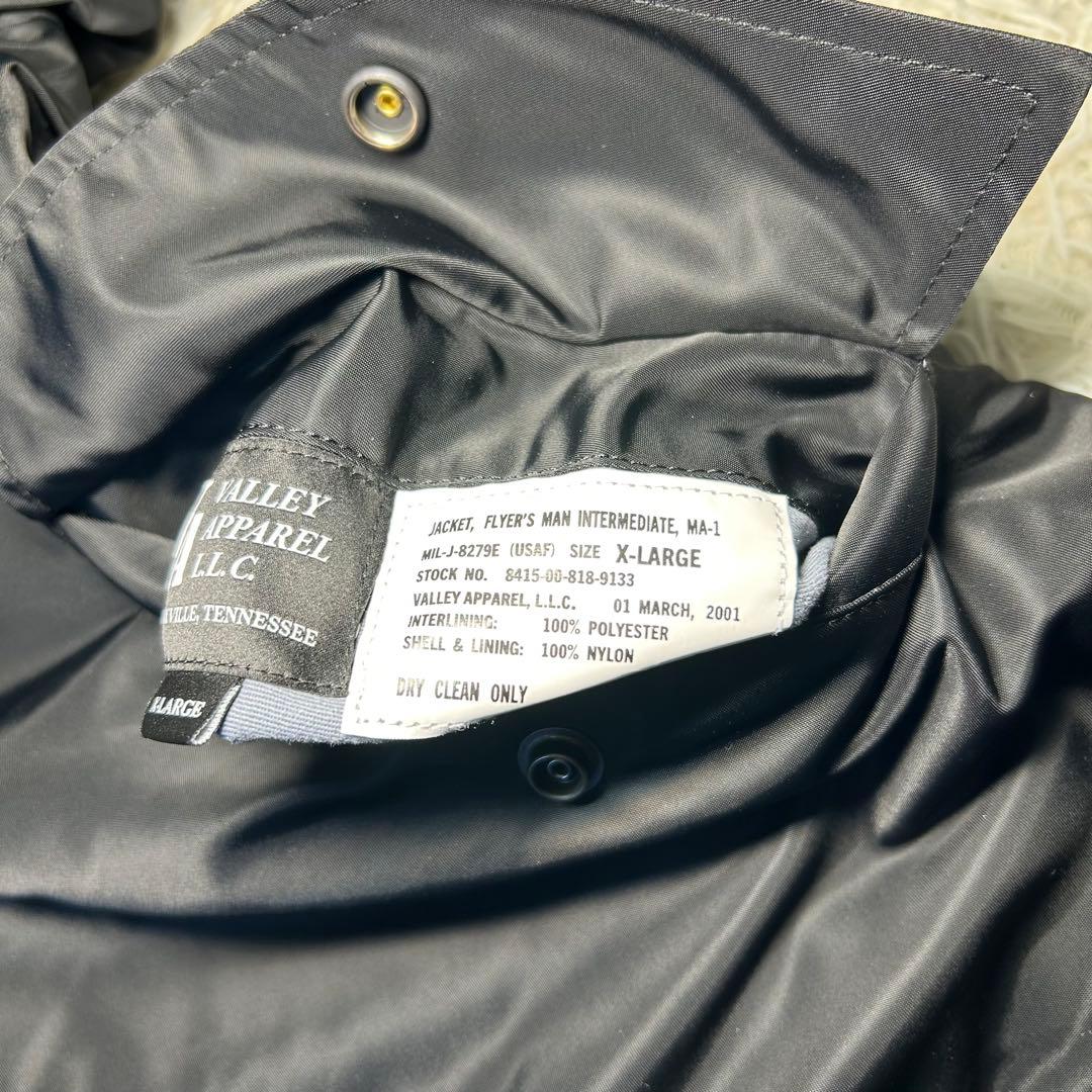 【美品】VALLEY APPAREL リバーシブル ma-1 ブラック　XL