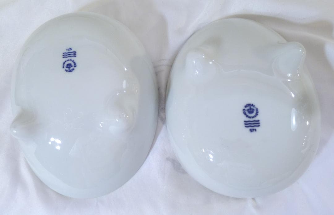 ☆【ロイヤルコペンハーゲン】ホワイトカラーサラダボウル16.5㎝2個組美品