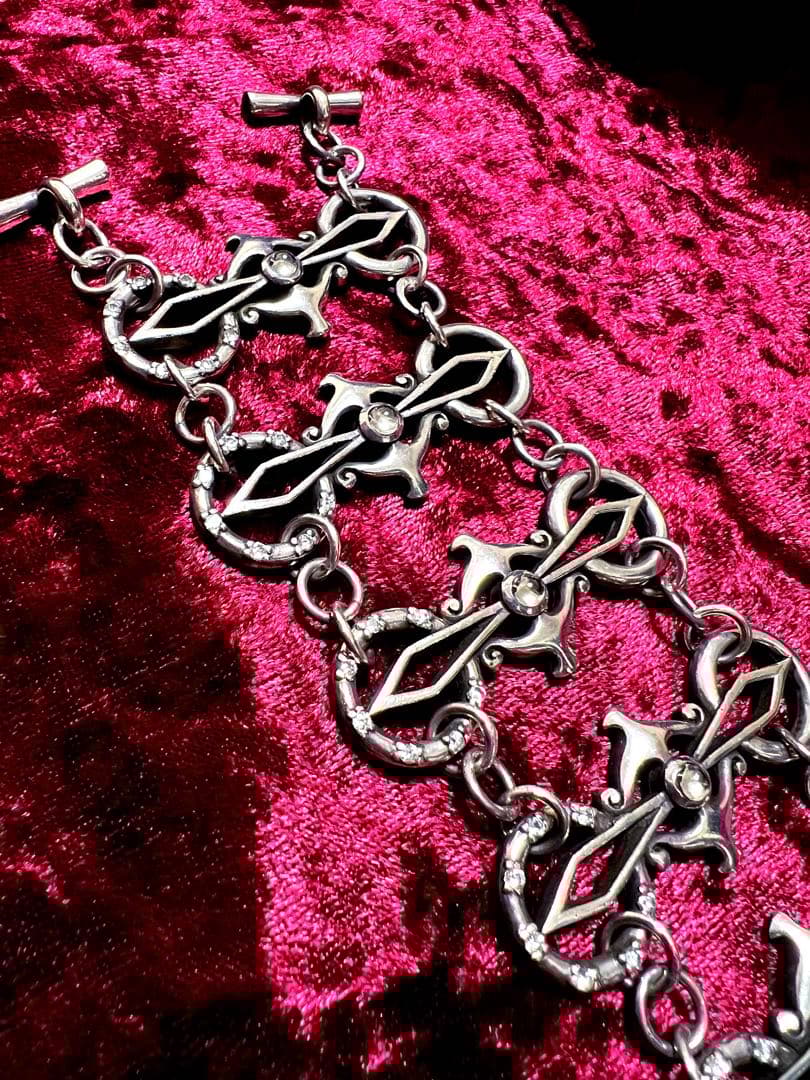 【激レア】clan.t.i シルバー 925 水晶 メンズ ブレスレット